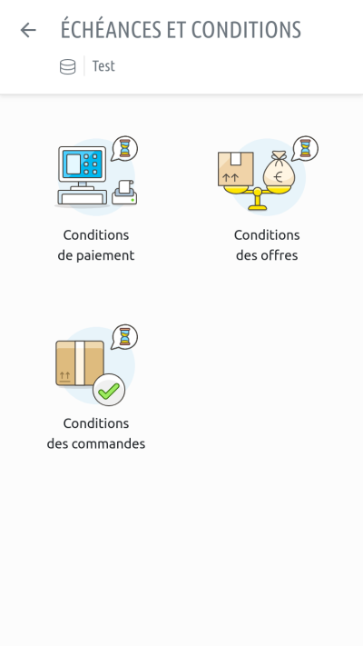 Gestion des modèles d'échéances et conditions